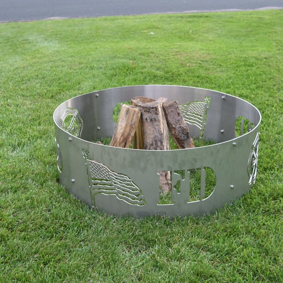 Fire Department Stainless Steel Fire Ring by CampfireBay on Etsy