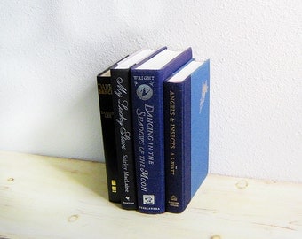 Decorative Books, Black Books, Blue Books, Book Collection, Instant Library, Vintage Books, Old Books, Black and Blue, Blue and Gold