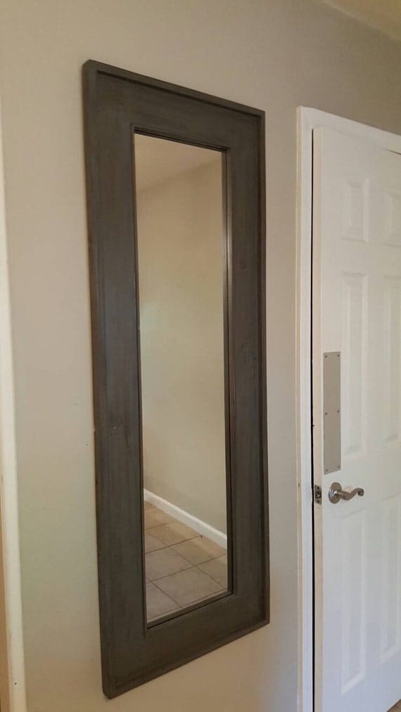 Items similar to Full length mirror with deep grey antique finish on Etsy