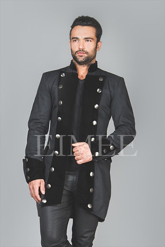 Velvet and Cotton Steampunk Jacket coat for Men RENEE by EimeeGB steampunk buy now online