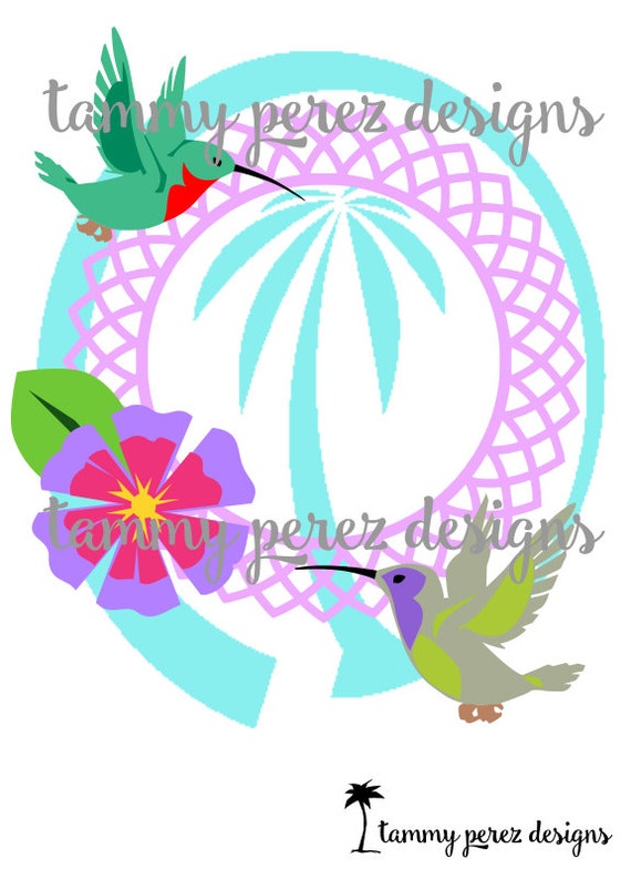 Download Hummingbird Monogram SVG File Digital by TammyPerezDesigns