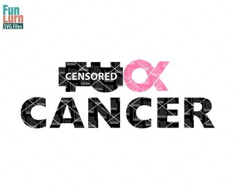 Fu** Cancer SVG, Breast Cancer Awareness, Support, Ribbon, Pink,Fuck Cancer, Survivor, Fighter,Football svg png dxf eps, cameo, cricut files
