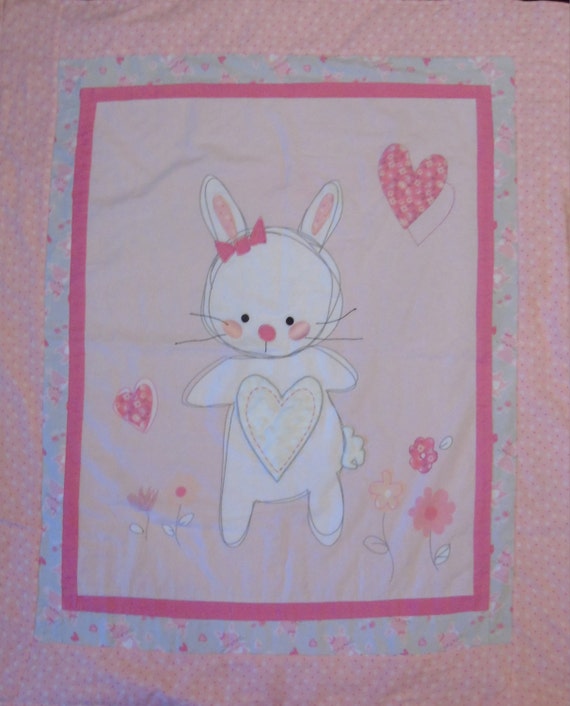 Personalized Bunny Blanket Pink Blanket Newborn Blanket