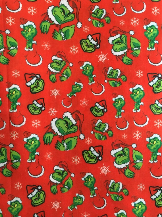 THE GRINCH who stole christmas cotton fabric by ElliotsplaceCrafts