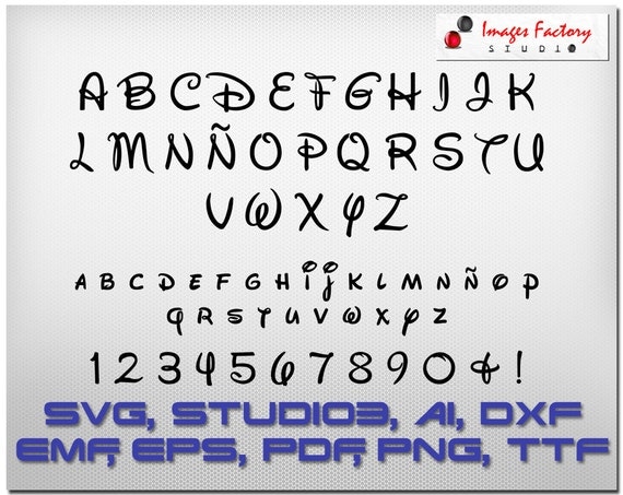 Download Disney font SVG - cuttable Alphabet and Numbers Svg Dxf ...