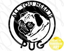 Download Popular items for pug svg on Etsy