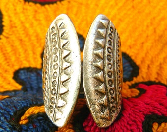 Bague Ethnique Vintage ouverte plaquée argent