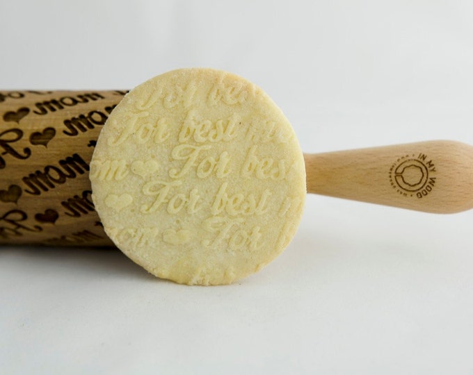 BEST MOM rolling pin, embossing rolling pin, engraved rolling pin for a gift, CUSTOM wedding gift, laser rolling pin with name