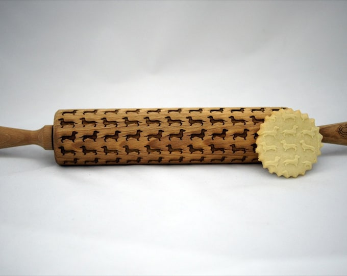 DACHSHUND DOG rolling pin, embossing rolling pin, engraved rolling pin for a gift, GIFT, gift ideas, gifts, unique, wedding