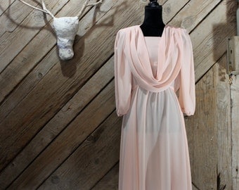 Pretty in pink: Whimsical pink sheer dress, costume fairy dress with cowl neck , cowl neck pink dress