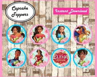Elena of Avalor party toppers, printable Elena of Avalor toppers, Elena of Avalor cupcakes toppers