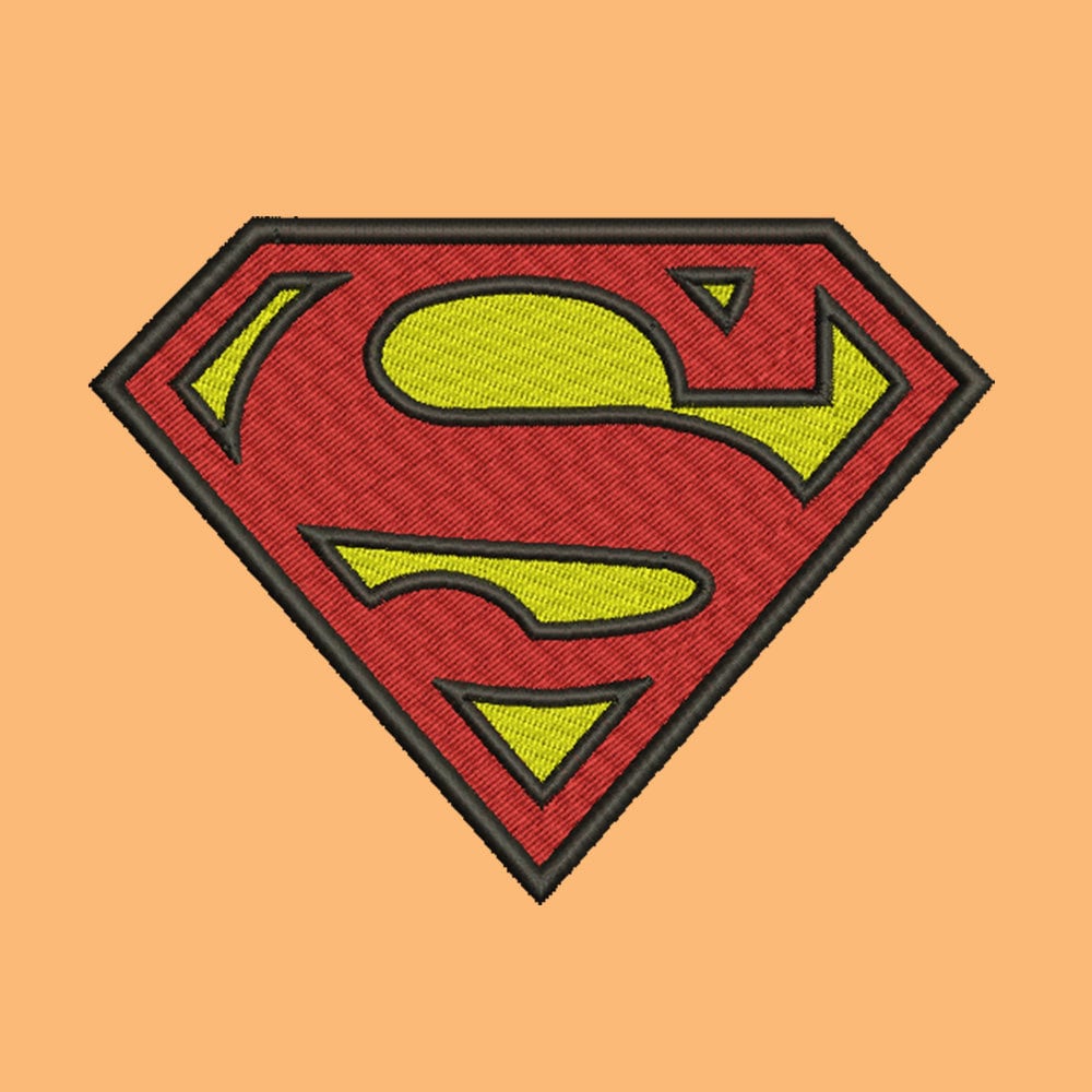 Superman embroidery designs 6 size superman logo design Superman embroidery designs 6 size superman logo design