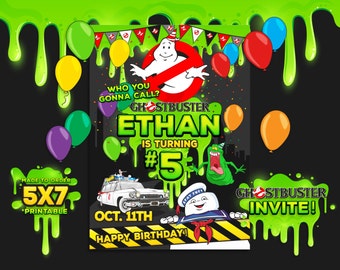 Ghostbusters Invitation, Ghostbusters Birthday, Ghostbusters Party