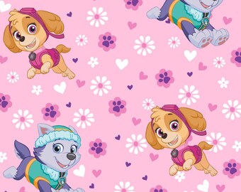 Paw Patrol Gals Anti-Pill Fleece Fabric by the yard /David Textiles/Free shipping available/paw patrol/kids fabric/kids fleece/everest/skye