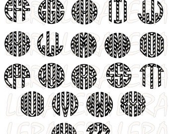 60 % OFF, Chevron Monogram Circle Letters, Monogram Alphabet SVG, Three Letters Monogram, Circle Monogram svg, eps, dxf, ai, Chevron Font