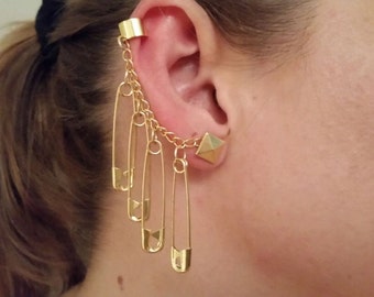 Harley Quinn from Suicide Squad Gold Safety Pin Earrings!