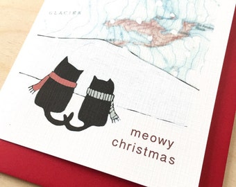 Meowy Christmas Card - Available in singles or boxes