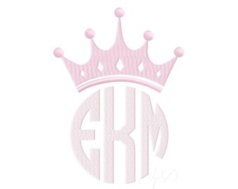 Princess Crown Embroidery Design Applique File 4x4 5x7 6x10 Instant Download BX PES