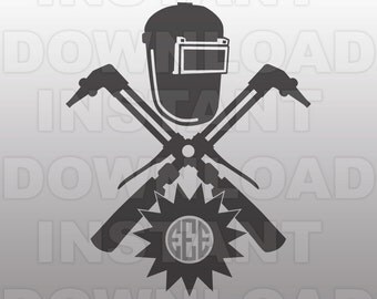 Welding Monogram SVG,Welder SVG File,Welding SVG File-Cutting Template-Vector Clip Art for Commercial & Personal Use-Cricut,Cameo,Silhouette