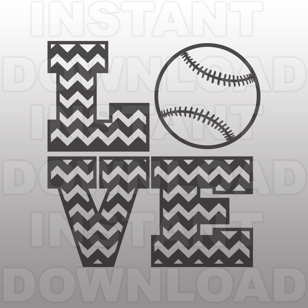 Download Love Baseball SVGChevron SVG FileCutting Template-Vector