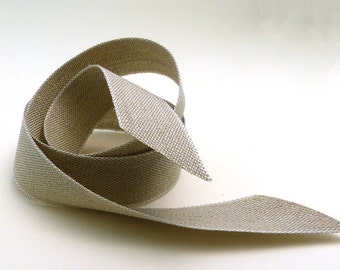 Natural Linen Ribbon Made in France 1 Inch wide
