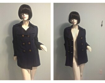 Vintage 60s Military Wool Peacoat SMALL MEDIUM
