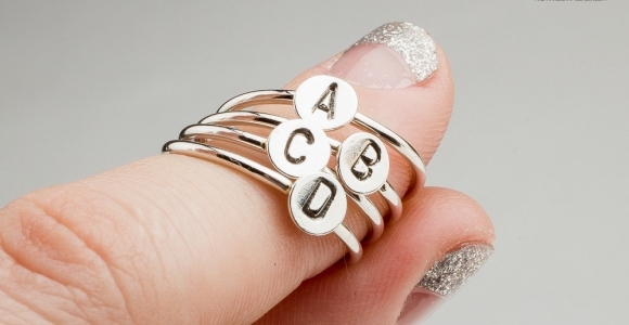 MONOGRAM - Custom initial letter ring in Sterling Silver - Made in your size - Choose your own letters
