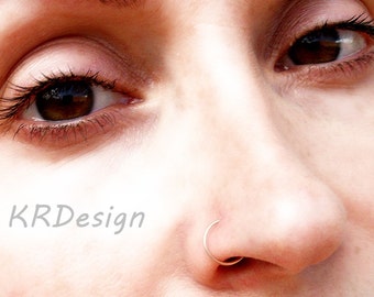 14K Rose Gold Filled-Solid Gold-Nose Ring-Tragus-Septum-Earrings / Free US Shipping