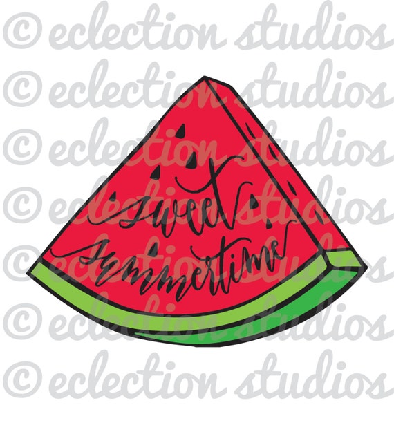 Sweet Summertime watermelon summer hipster beach word art