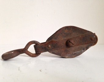 Small 8" Vintage Industrial Pulley | Small Pulley | Industrial Decor | Vintage Tools