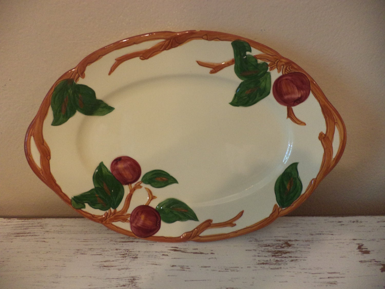 Vintage Franciscan apple dinnerware hand painted small oval