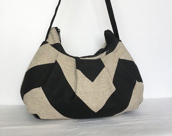 Pleated Bag // Shoulder Purse - Chevron Black / Dention