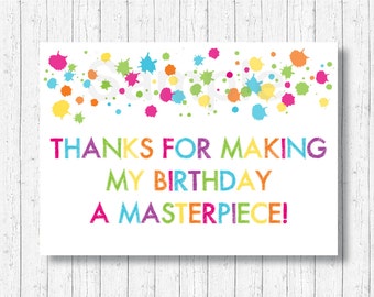 Art Party Favor Tags / Art Party Thank You Tags / Art Party Tags / Painting Party Tags / Art Party Birthday / INSTANT DOWNLOAD