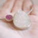 Gretel pendant. Sterling silver pendant with druzy Quartz and Cobaltocalcite. Druzy pendant, Cobaltocalcite necklace, gemstone necklace.
