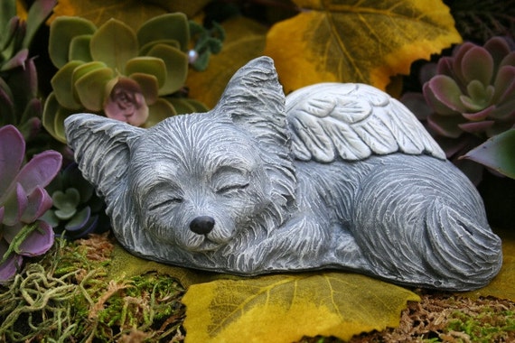 chihuahua statue angel dog garden sculpture haired memorial coat decor statues outdoor memorials mexico chi