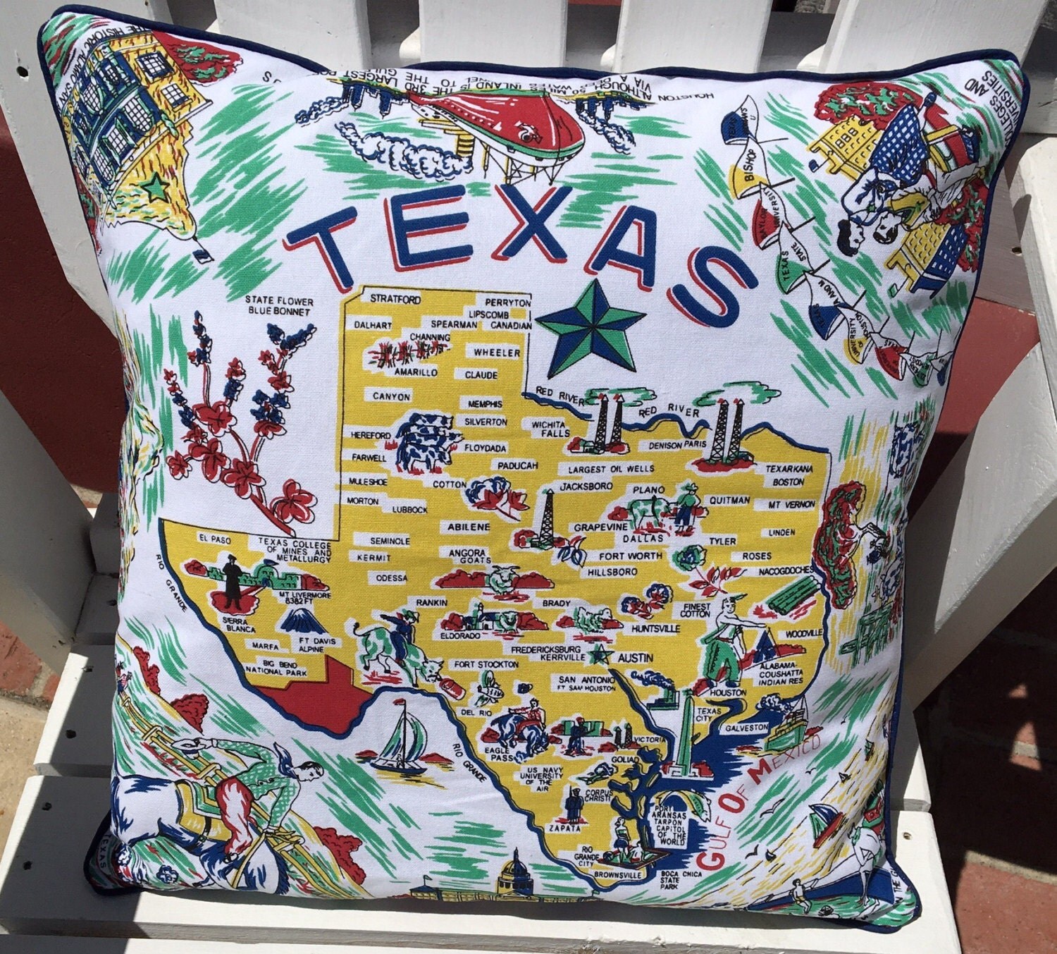 Texas Pillow Cover 18 Lone Star State Pillow Cover