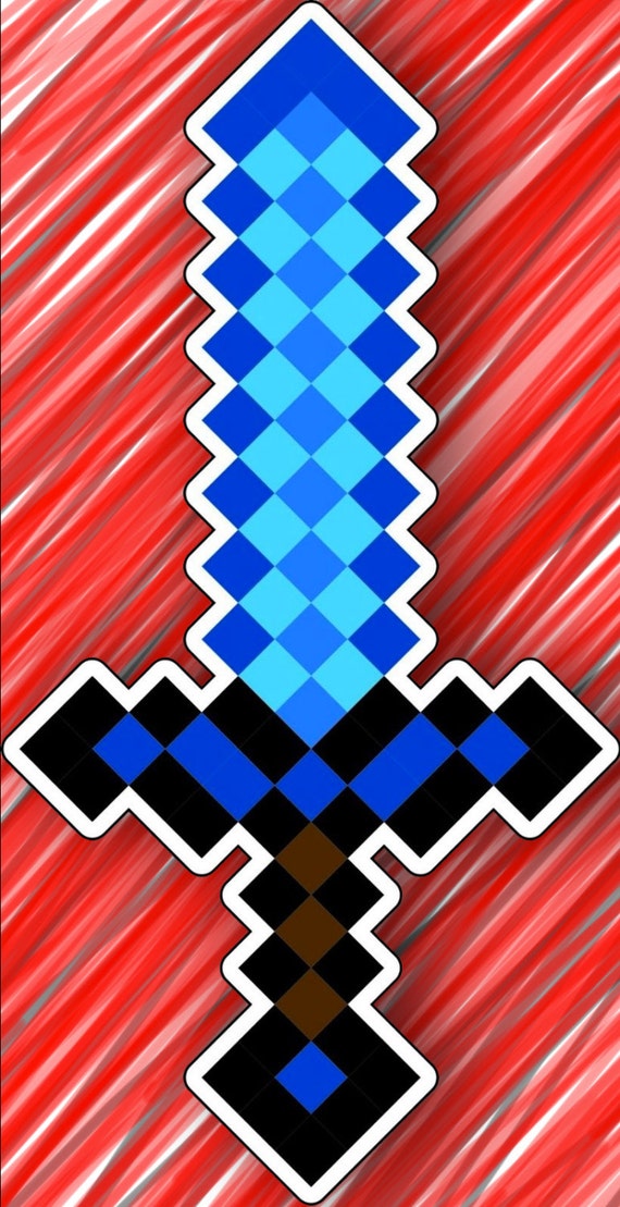 Minecraft inspired 6 Sword decal Diamond