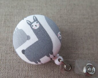 Cute Badge Reel | Retractable Badge Holderl, Nurse Badge Reel, ID Badge Holder, Badge Clip, Cute Badge Reel - LLAMA