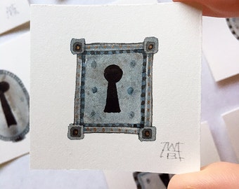 Escutcheon No. 7, miniature watercolor painting