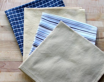 blue yellow cotton handkerchief,cotton hankies,cotton napkins,blue hankies,yellow hankies,blue napkins,yellow napkins,eco-friendly,hankies