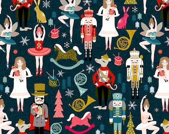 Nutcracker Fabric - Nutcracker Ballet Xmas Holiday Christmas Fabric Design By Andrea Lauren- Cotton fabric by the yard with Spoonflower