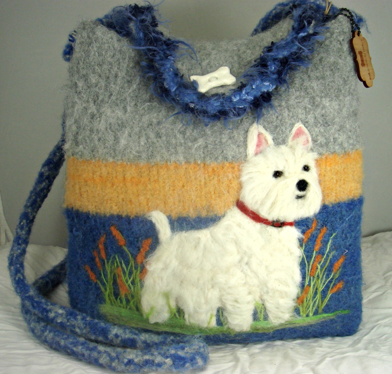 Mothers Day Sale Felted Purse,felted tote, West Highland Terrier
