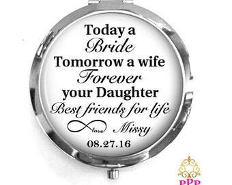 Mother of the Bride Compact Purse Mirror, Mother of the Bride Gift, Personalized Mirror, Purse Mirror Style 643