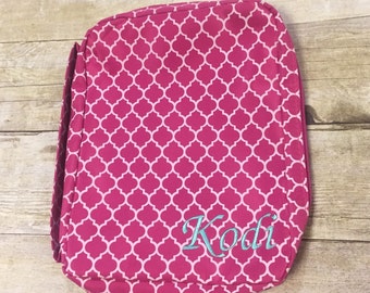 Personalized bible cover, pink bible cover, monogram bible cover