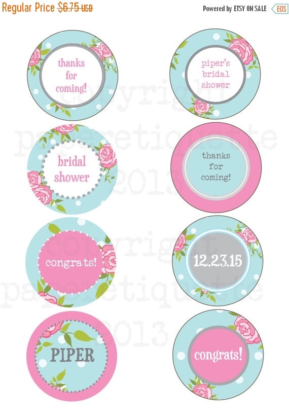 10% OFF Turquoise Floral Bridal Shower or Baby by PaperEtiquette