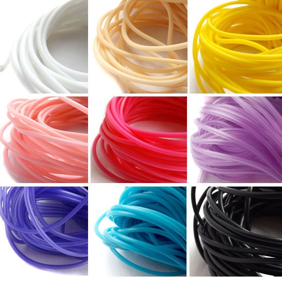 2mm PVC Tubing 3 Mtr length hollow rubber cord for jewellery