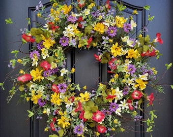 Summer Wreaths, Yellow Daisy Wreath, Summer Front Door Wreaths, Door Wreaths for Summer, Handmade Wreaths for Summer, Etsy Wreaths, Wreaths