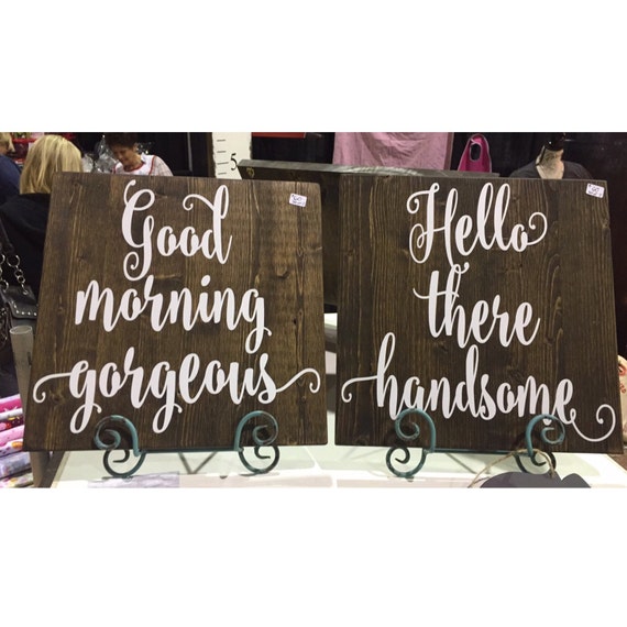 Good Morning Gorgeous Sign Wood Sign Set by chelseyscardcreation