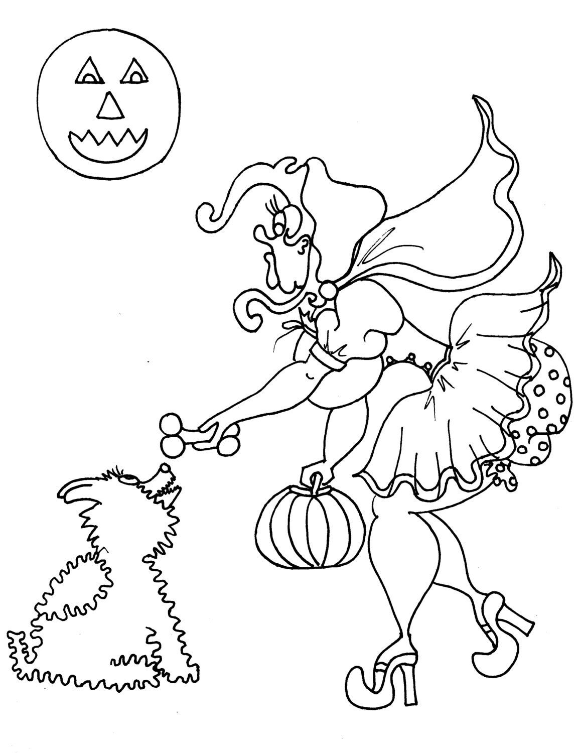 Little Red Riding Hood Halloween Coloring Pages for Adults