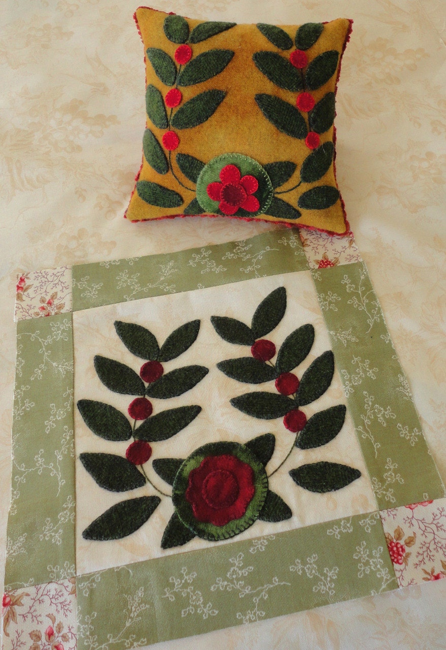 July Antique Quilt Block & Pincushion Pattern by by quiltingacres